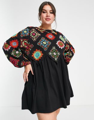 embroidered smock