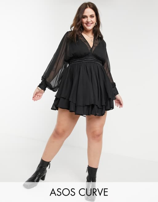 Asos black curve dress sale