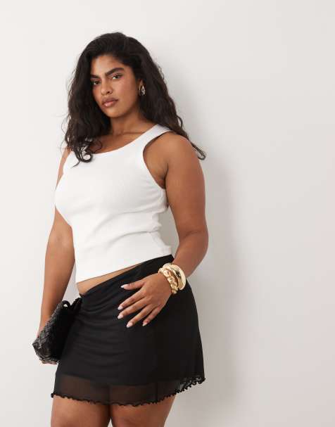 ASOS DESIGN Curve - Mini-jupe en tulle - Noir - view 1