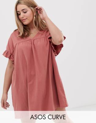 asos pink smock dress