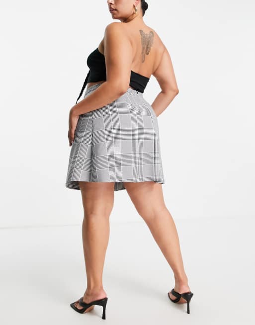 Asos plus size plaid skirt sale