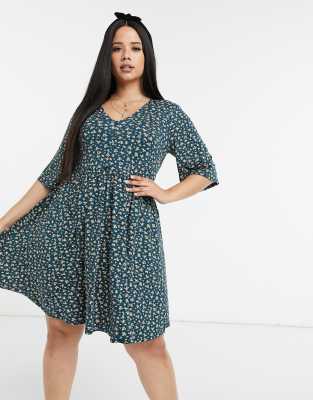 dark green floral dress