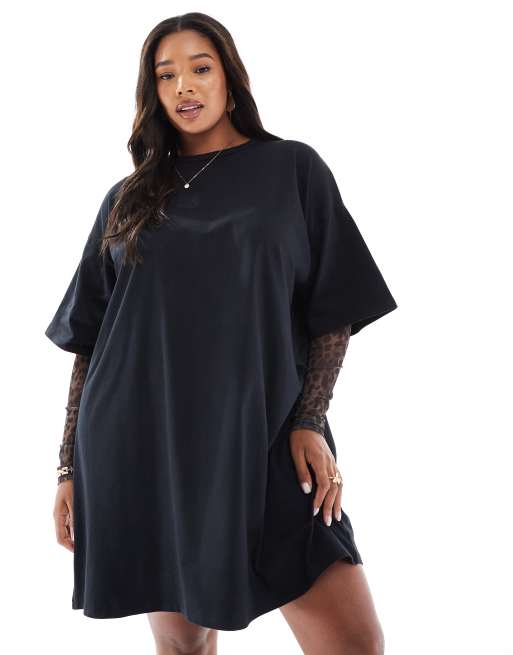 knee length dresses for ladies Maxi T-Shirt Dress Plus Size Heather Grey / X-Large