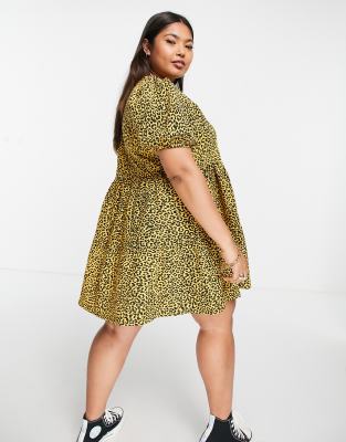 black and yellow leopard print dress