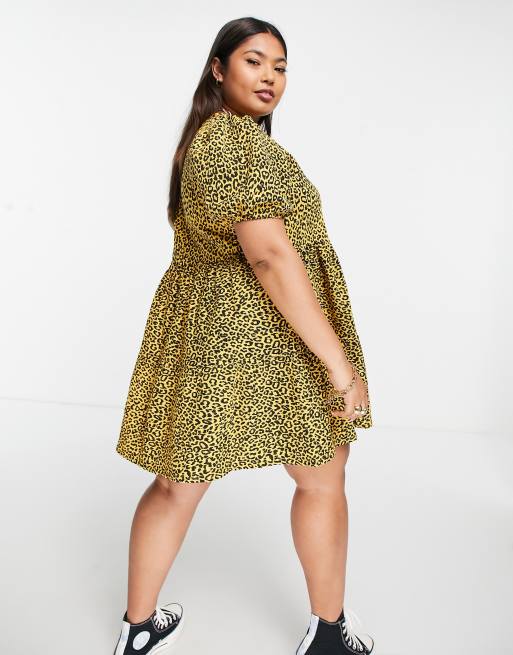 Yellow and black store leopard print dress