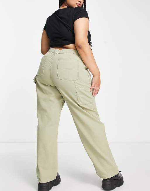 Cheap plus size khaki hot sale pants