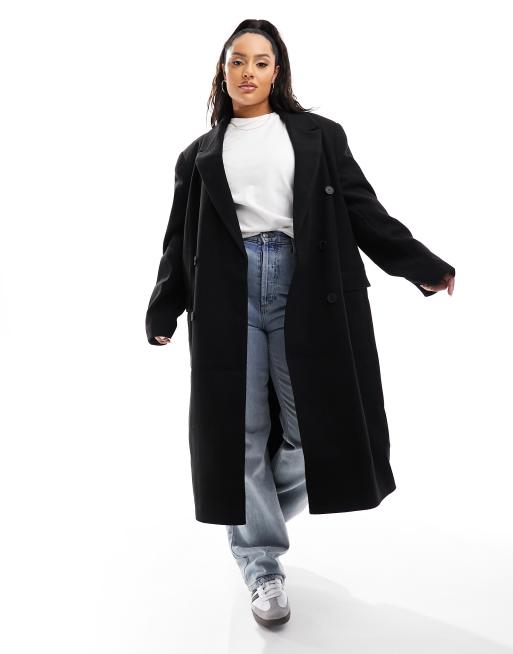 Asos long black coat on sale