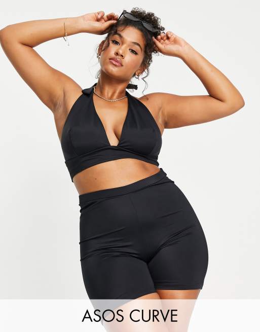 ASOS DESIGN Curve Mix and Match Bas de bikini legging Noir