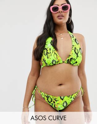 asos neon snake bikini