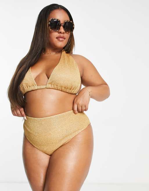 Plus size 2024 gold bikini