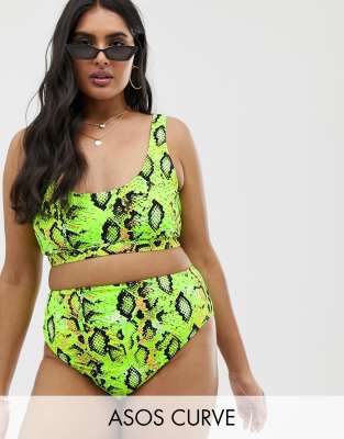 asos neon snake bikini