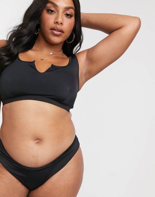 ASOS DESIGN Curve mix and match hipster bikini bottoms in black , 4 of 4