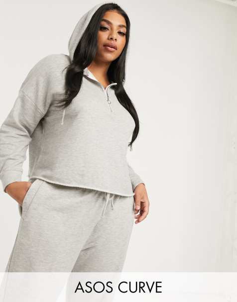 ASOS DESIGN Curve – Mix-and-Match – Kapuzenpullover mit ungesäumten Kanten
