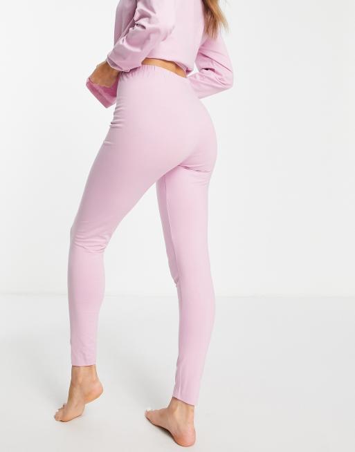 ASOS DESIGN Curve - Mix and Match - Leggings del pigiama in cotone rosa - PINK