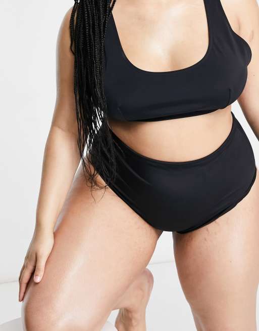 ASOS DESIGN Curve - Mix and Match - Slip bikini a vita alta neri , 3 di 4