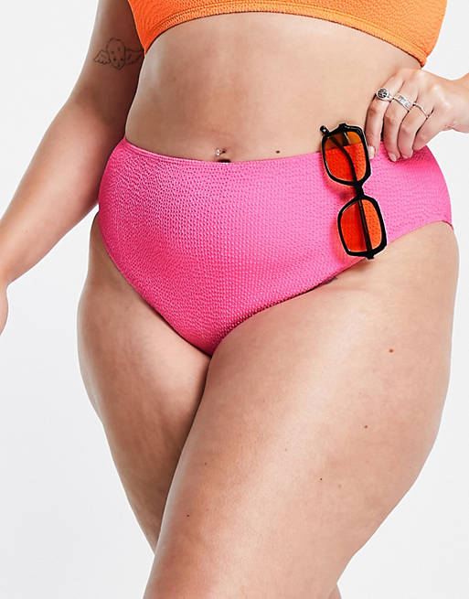 Asos Donna Abbigliamento Intimo Mutande Mutande a vita alta Slip bikini a vita alta in pizzo colore mora rosa In esclusiva 