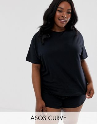 ASOS DESIGN - Curve - Mix en match pyjama t-shirt-Zwart