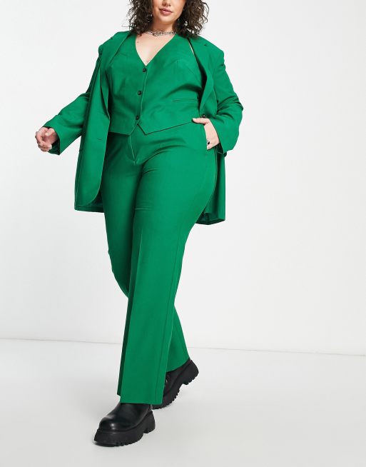 ASOS DESIGN Curve - Mix en match - Smalle rechte pantalon in groen