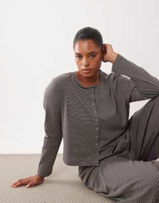Asos Curve Asos Design Curve Mix & Match Cardigan Top In Brown