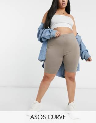 Asos Curve Asos Design Curve Mix Match Co ord Basic Legging Shorts In Mushroom brown ModeSens