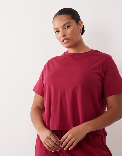 Curve cotton pyjamas Burgundy, 3 of 3