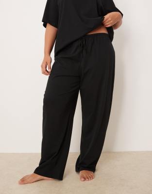 Asos Curve Asos Design Curve Mix & Match Cotton Pajama Pants In Black