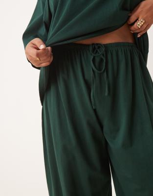 Asos Curve Asos Design Curve Mix & Match Cotton Pajama Pants In Green