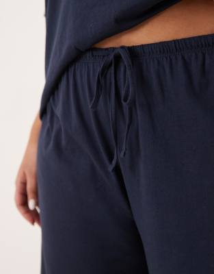 Asos Curve Asos Design Curve Mix & Match Cotton Pajama Pants In Blue