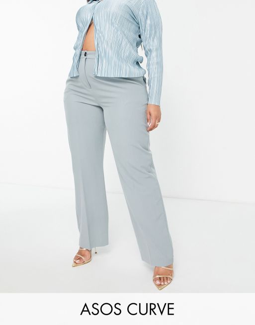 ASOS DESIGN Curve – Mix & Match – Hose mit geradem, schmalem Schnitt in Salbeigrün