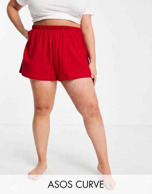 H&M+ Pajama Shorts - Red/plaid - Ladies