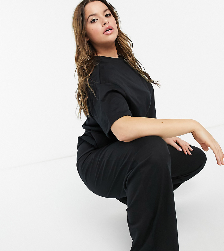 Asos Curve - Asos design curve mix & match jersey pajama tee in black