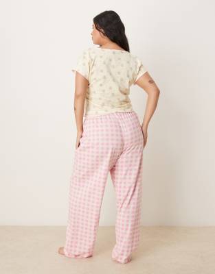 Asos Curve Asos Design Curve Mix & Match Pajama Pants With Exposed Waistband