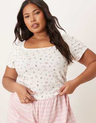 Asos Curve Asos Design Curve Mix & Match Flippy Shorts In Pink