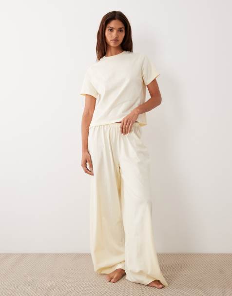 ASOS DESIGN Curve - Mix & Match - Pantalon de pyjama en coton - Babeurre - view 1