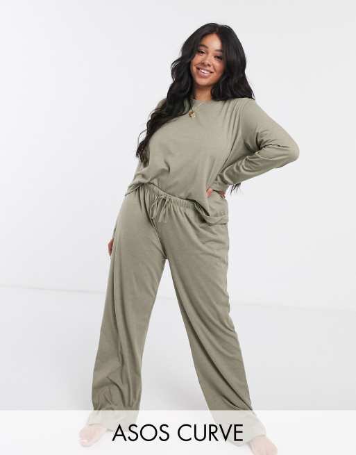 ASOS DESIGN Curve - Mix & Match - Pantalon et top manches longues en jersey, 3 de 3