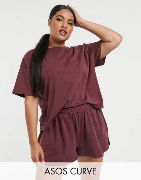 ASOS DESIGN Curve – Mix & Match – Pyjama-T-Shirt aus Jersey