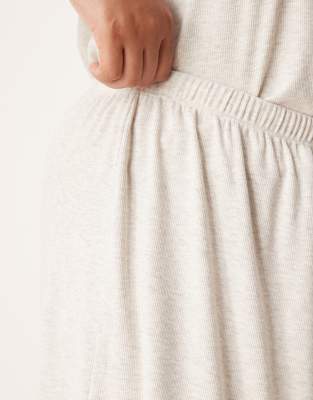 Asos Curve Asos Design Curve Mix & Match Ribbed Flippy Shorts In Neutral