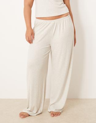 Asos Curve Asos Design Curve Mix & Match Ribbed Pants In Neutral