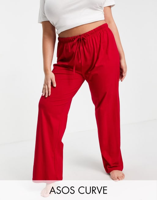 ASOS DESIGN Curve mix match straight leg jersey pajama pants in