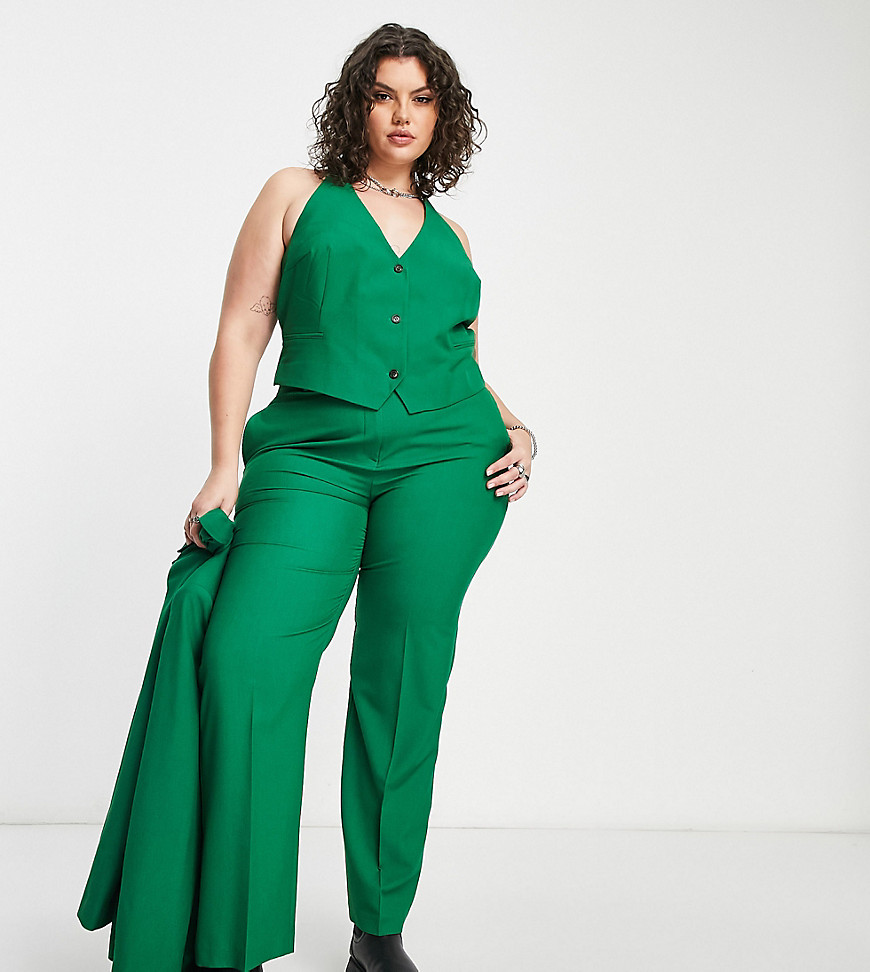 ASOS DESIGN Curve Mix & Match suit waistcoat in green