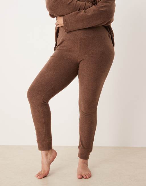 ASOS DESIGN Curve - Mix og match - Chokoladebrune lounge-leggings i let fleece, 4 af 4