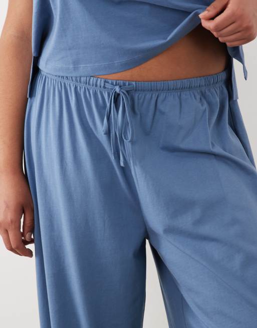 ASOS DESIGN Curve - Mix og match - Denimblå pyjamasbukser i bomuld, 2 af 4