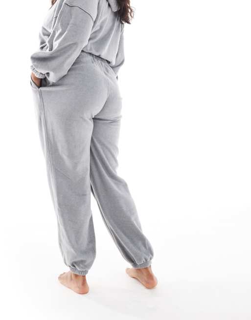 ASOS DESIGN Curve - Mix og match - Lysegrå lounge-joggingbukser i fleece, 3 af 5
