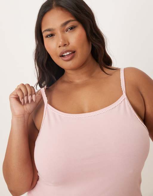 ASOS DESIGN Curve – Mixa och matcha– Rosa pyjamaslinne, 2 av 4