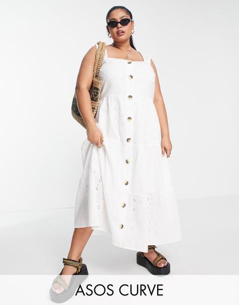 White short sleeve, plus size flowy dress with a tie front. 95% rayon and  5% spandex. Sold in packs of six - two 1X, two 2X, and two two 3X., 732985