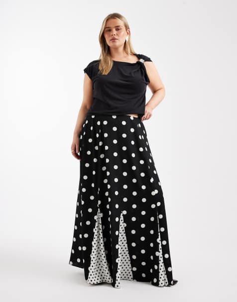 ASOS DESIGN Curve mixed print godet maxi skirt - view 1