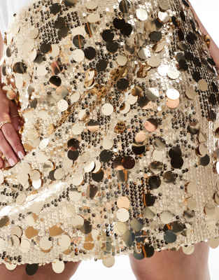 Asos Curve Asos Design Curve Mixed Sequin Mini Skirt