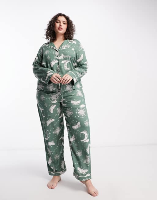 ASOS DESIGN Curve mix & match modal pajama pants with contrast