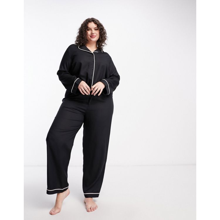 ASOS DESIGN Curve mix & match modal pajama pants with contrast