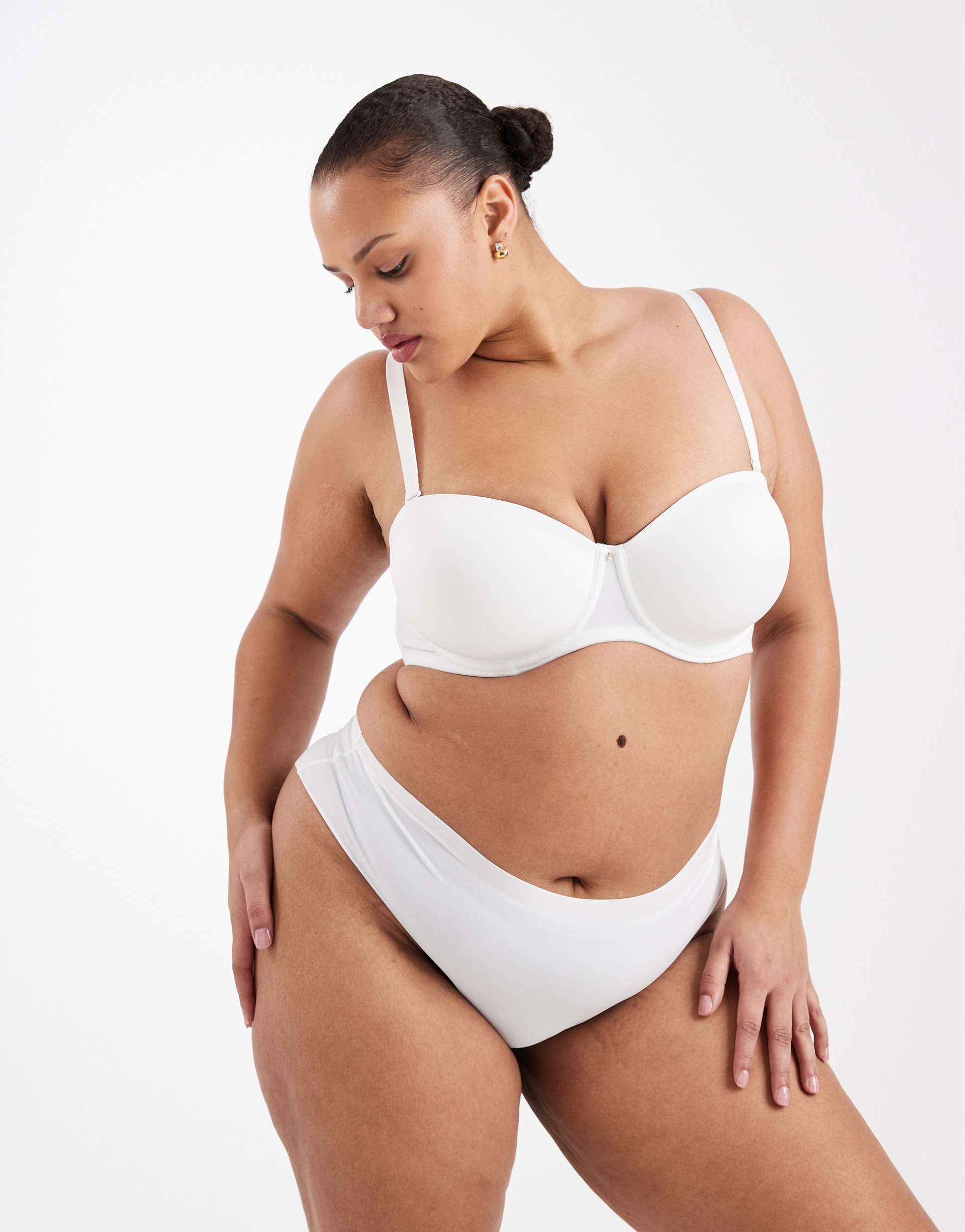 asos design curve molded multiway underwire bra in white